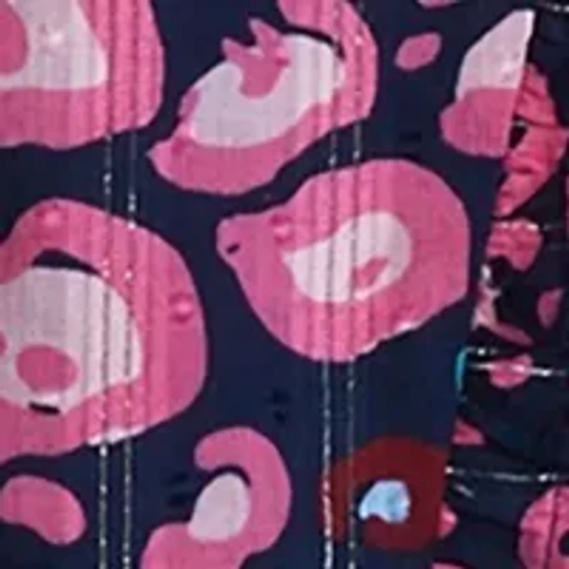 Girls 4-6x Printed Ruffle Neck Dress