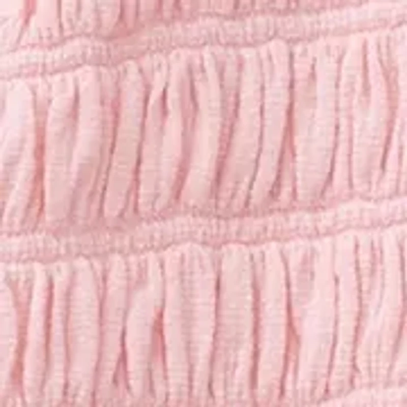 Girls 4-6x Long Sleeve Smocked Crinkle Knit Top