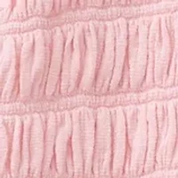 Girls 4-6x Long Sleeve Smocked Crinkle Knit Top