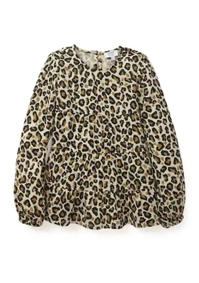 Girls 4-6x Long Sleeve Tiered Woven Printed Tunic Top