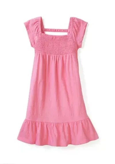 Girls 4-6x Smocked Crinkle Knit Dress
