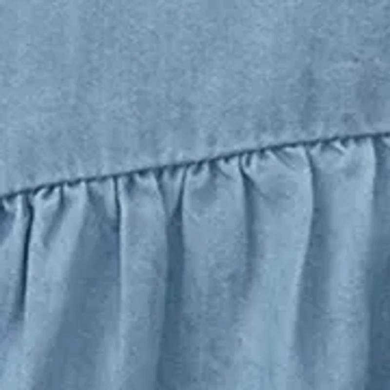 Girls 4-6x Chambray Ruffle Sleeve Dress