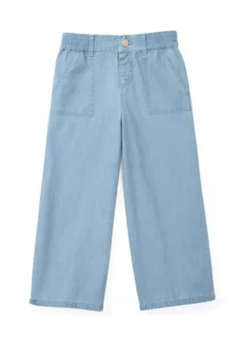 Girls 4-6x Utility Chambray Crop Pants