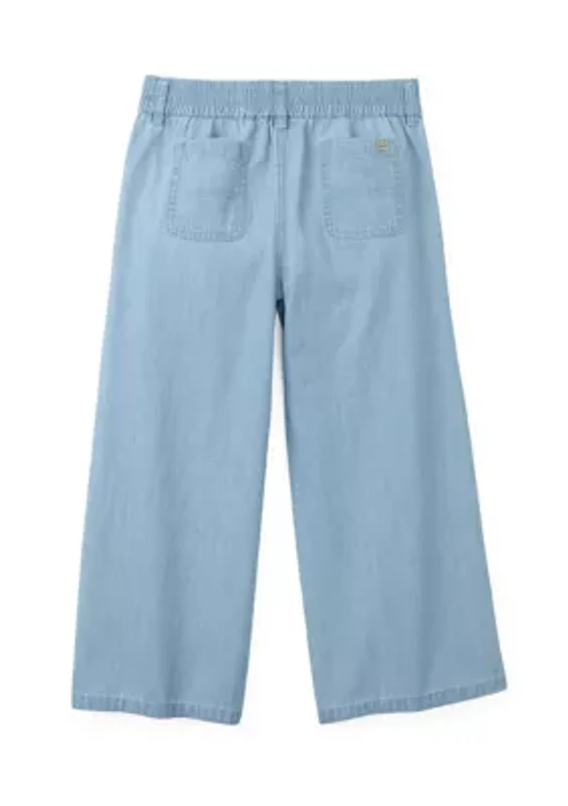 Girls 4-6x Utility Chambray Crop Pants