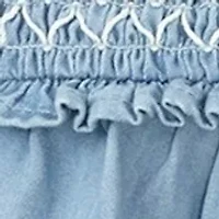 Girls 4-6x High Neck Ruffle Top