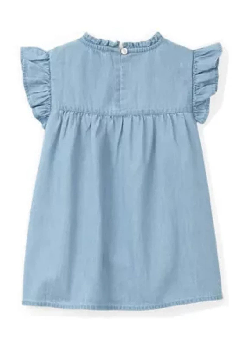 Girls 4-6x High Neck Ruffle Top