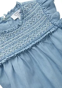 Girls 4-6x High Neck Ruffle Top