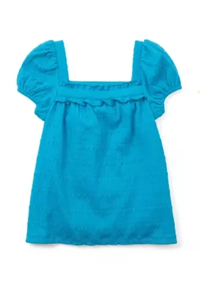 Girls 4-6x Puff Sleeve Knit Top