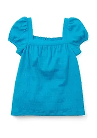 Girls 4-6x Puff Sleeve Knit Top