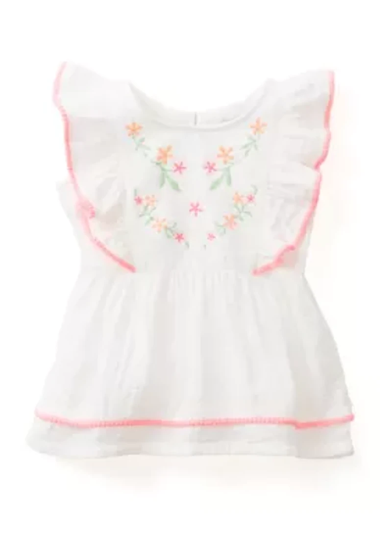 Girls 4-6x Ruffle Embellished Dress