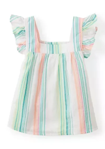 Girls 4-6x Square Neck Striped Top