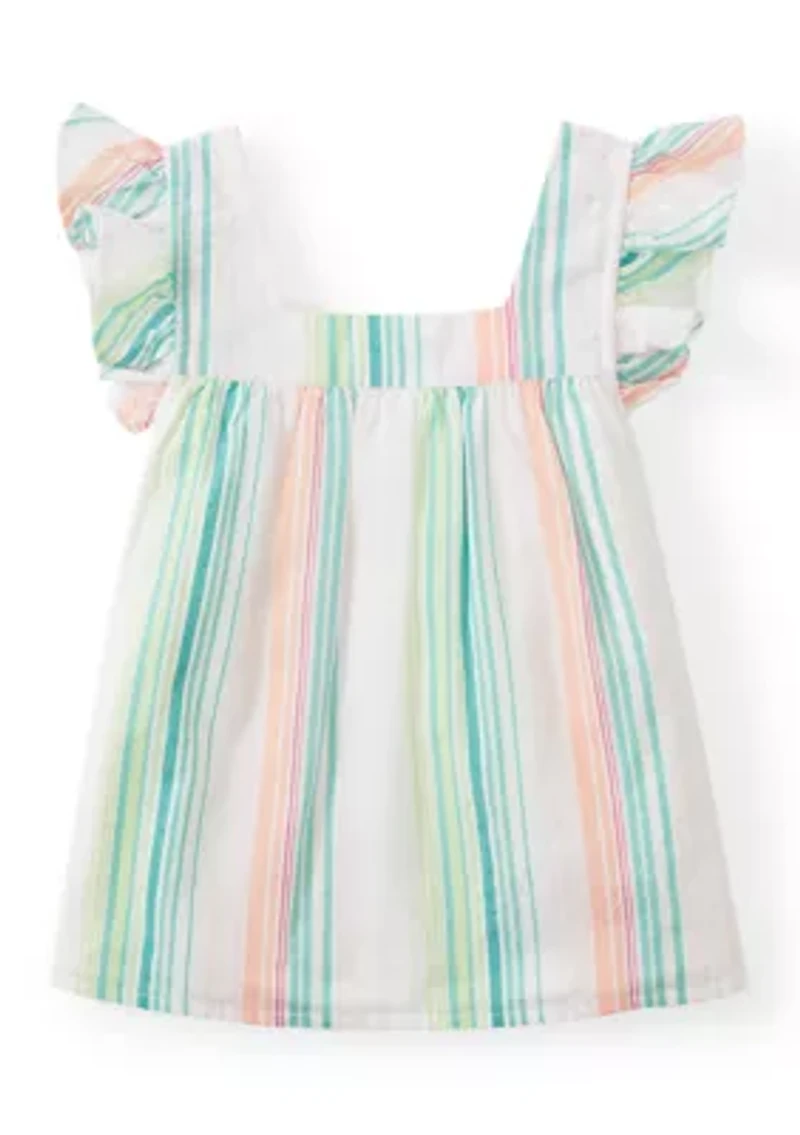 Girls 4-6x Square Neck Striped Top