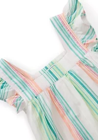 Girls 4-6x Square Neck Striped Top