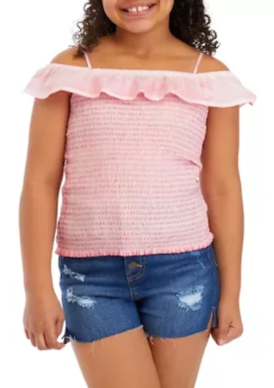 Girls 7-16 Smocked Tank