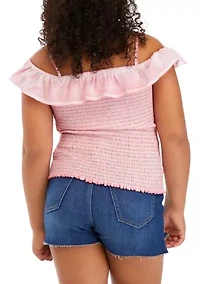 Girls 7-16 Smocked Tank