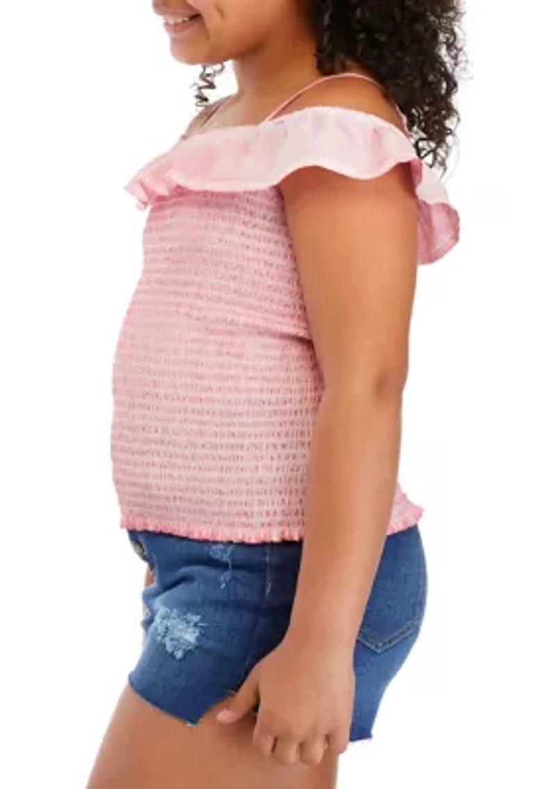 Girls 7-16 Smocked Tank