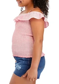 Girls 7-16 Smocked Tank