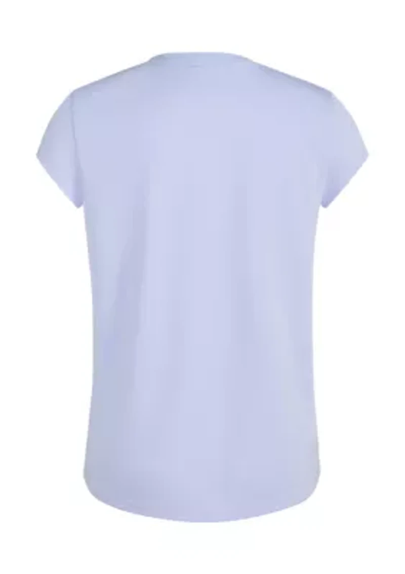 Girls 7-16 Short Cap Sleeve Polyester Logo Graphic T-Shirt