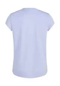 Girls 7-16 Short Cap Sleeve Polyester Logo Graphic T-Shirt