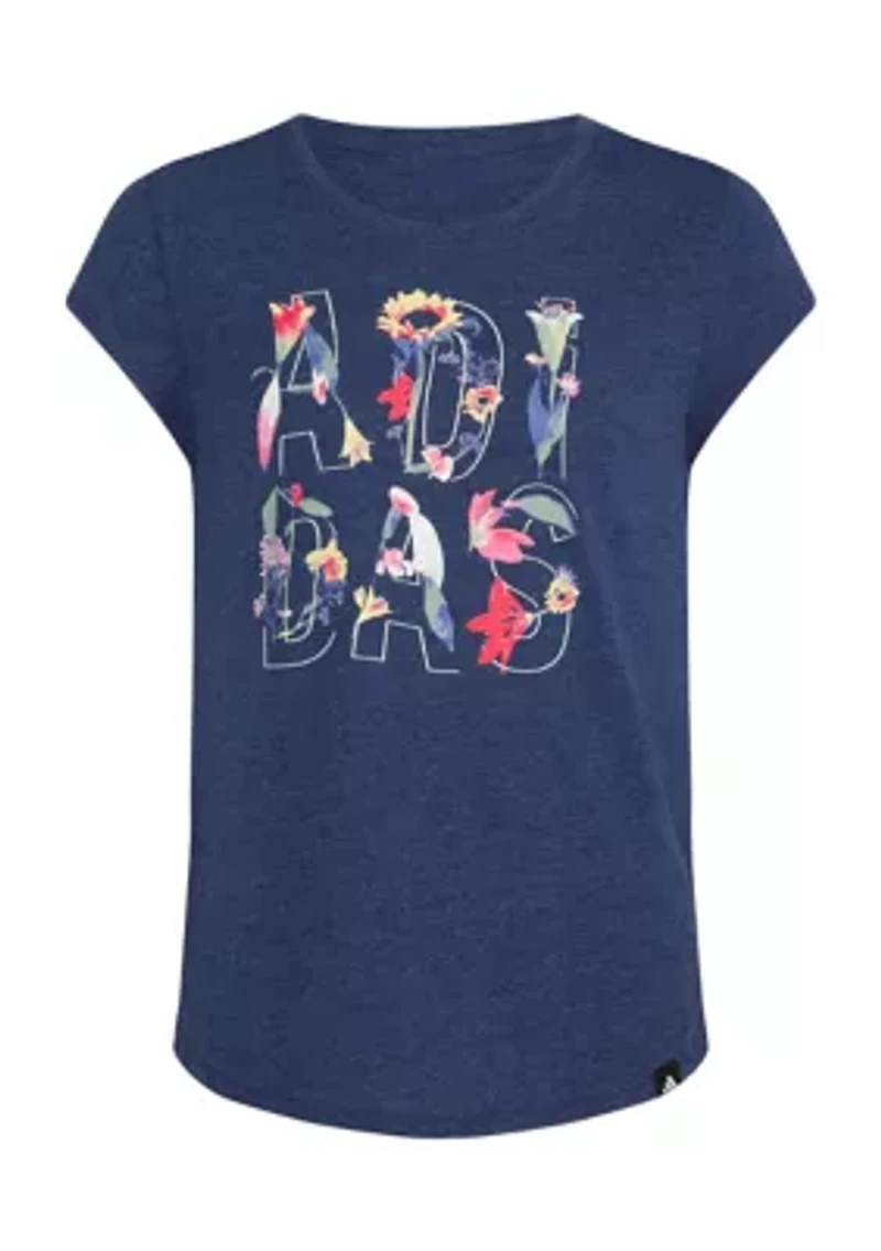Girls 7-16 Short Cap Sleeve Heather Knit T-Shirt