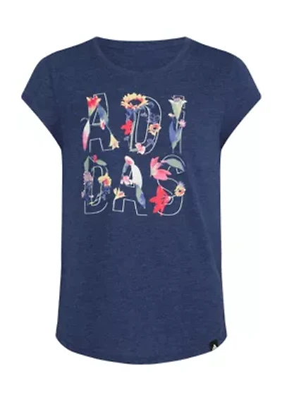 Girls 7-16 Short Cap Sleeve Heather Knit T-Shirt