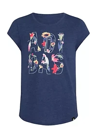 Girls 7-16 Short Cap Sleeve Heather Knit T-Shirt