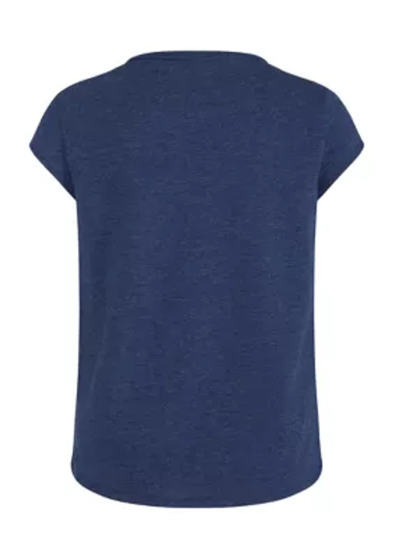 Girls 7-16 Short Cap Sleeve Heather Knit T-Shirt