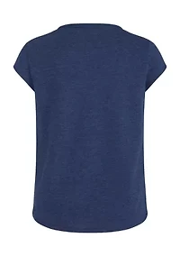 Girls 7-16 Short Cap Sleeve Heather Knit T-Shirt