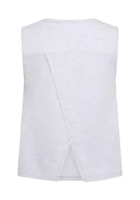 Girls 7-16 Graphic Sleeveless Swing Heather Tank Top with Back Vent