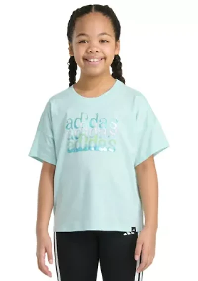 Girls 7-16 Short Sleeve Drop Shoulder T-Shirt