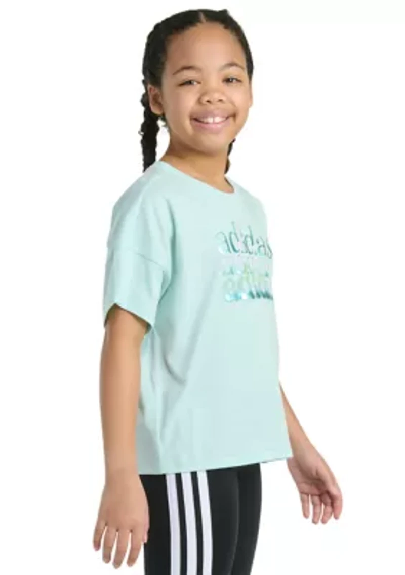 Girls 7-16 Short Sleeve Drop Shoulder T-Shirt