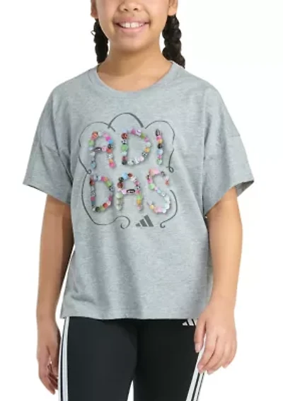 Girls 7-16 Short Sleeve Drop Shoulder Heather T-Shirt
