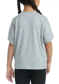 Girls 7-16 Short Sleeve Drop Shoulder Heather T-Shirt