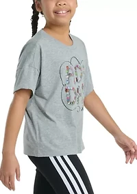 Girls 7-16 Short Sleeve Drop Shoulder Heather T-Shirt