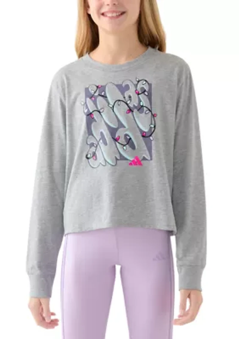 Girls 7-16 Long Sleeve Regular Fit Heather T-Shirt