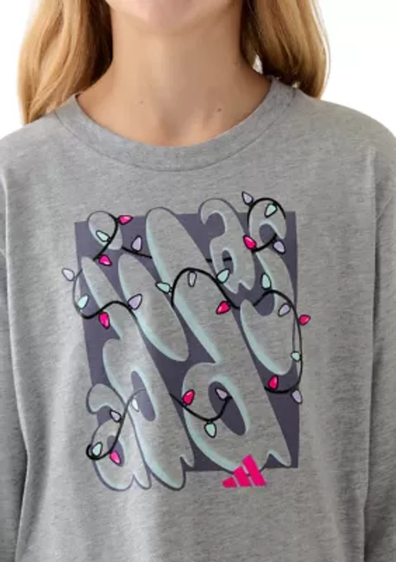 Girls 7-16 Long Sleeve Regular Fit Heather T-Shirt