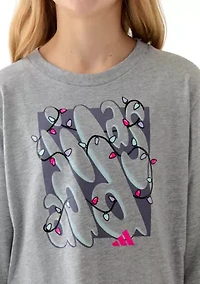 Girls 7-16 Long Sleeve Regular Fit Heather T-Shirt