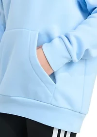Girls 7-16 Long Sleeve Embroidered Linear Fleece Pullover Hoodie