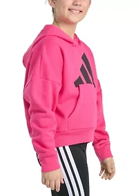 Girls 7-16 Long Sleeve Essential Big Logo Fleece Pullover Hoodie