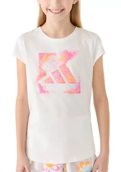 Girls 7-16 Cap Sleeve Graphic Logo T-Shirt