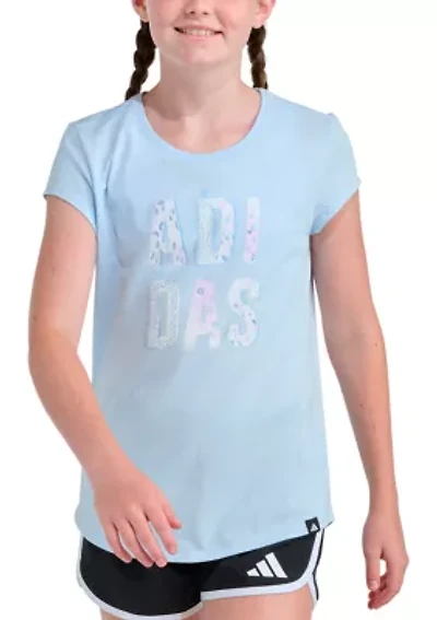 Girls 7-16 Cap Sleeve Graphic Logo T-Shirt