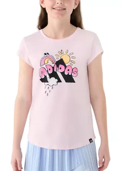 Girls 7-16 Cap Sleeve Graphic Logo T-Shirt