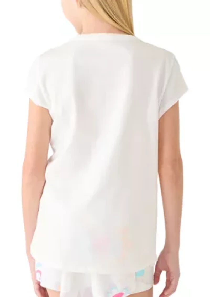 Girls 7-16 Cap Sleeve Graphic Logo T-Shirt