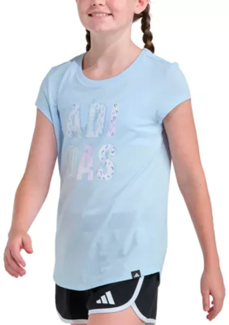 Girls 7-16 Cap Sleeve Graphic Logo T-Shirt