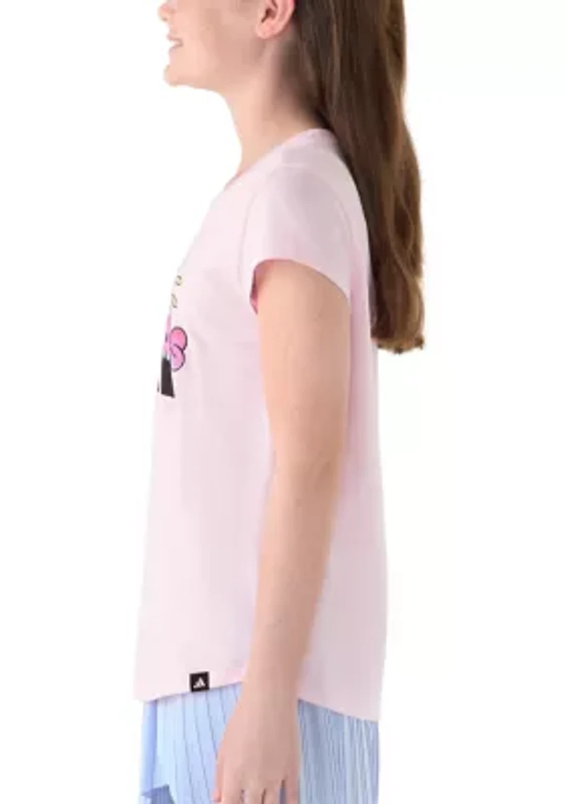 Girls 7-16 Cap Sleeve Graphic Logo T-Shirt