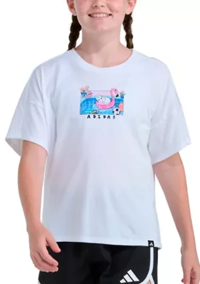 Girls 7-16 Short Sleeve Drop Shoulder Tee