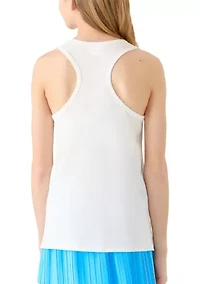 Girls 7-16 Race Back Graphic Print Tank Top