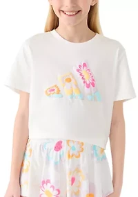 Girls 7-16 Floral Graphic Logo T-Shirt