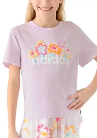 Girls 7-16 Floral Graphic Logo T-Shirt