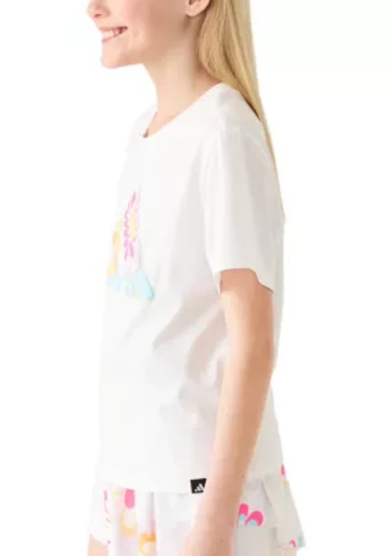 Girls 7-16 Floral Graphic Logo T-Shirt